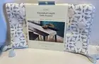 Threshold Extended Length Table Runner Blue White Tassels 14” X 108”
