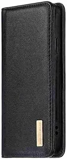 MojieRy Phone Cover Wallet Folio Case for Samsung Galaxy A70, Premium Genuine Leather Slim Fit Cover for Galaxy A70, 3 Card Slots, Oil-Proof, Black