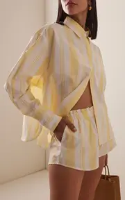 [YAITTE] Palma Jacquard-Striped Cotton Shirt