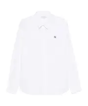 Maison Kitsuné Fox-Head Patch Long-Sleeved Shirt S,XL,XS,L,M,XXL white