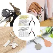 221 Pieces Split Key Rings with Chain Set Screw Eye Pins Connector for DIY