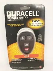 Duracell Keyless Entry Full Function Remote GM004D Key Fob