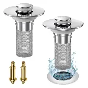 Bathroom Sink Stopper Hair Catcher, Pop Up Sink Drain Filter with Removable S...