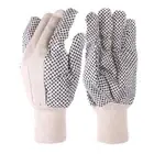 12 x Pair of Polka Dot Cotton Gloves, White Black Polka Dots