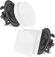 Pyle 8.0" Ceiling Wall Mount Speakers - Pair of 2-Way Full Range Sound Stereo Speaker Audio System Flush Design w/Electronic Crossover Network 40Hz-20kHz Frequency Response & 250 Watts Peak