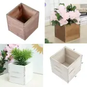 5 inches Natural Wood Rustic Square Planter Boxes Holders Centerpieces Wedding