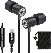 [Ludos] Ultra USB C Headphones, 5 Years Warranty, Magnetic USB-C Earbuds for iPhone 16 15 Pro Max Plus Samsung Galaxy S24 S23 Ultra S22 S21 FE S20 Z Flip 3 Fold 4 A53 A54, USB Type C Earphones - Black