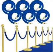 6 Pcs Stanchion ft 5ft Blue Velvet Ropes Crowd Control for Events Parties