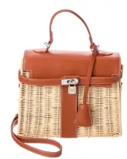 Surell Accessories Vegan Leather & Vine Shoulder Bag