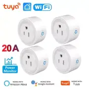 Tuya WiFi Smart Plug 20A with Power Monitor US Outlet Timer Work With Alexa