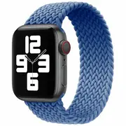 For Apple Watch Ultra 8/7/6/5/4/3/2/1/SE Stretchy Braided Loop Nylon Fabric Strap Wristband - Blue ( Size - 38/40/41MM (S) )