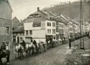 Our Transport Passing Through Malmedy the First German Town Over t- Old Photo