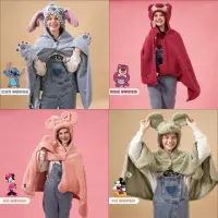在飛比找momo購物網優惠-【Zoobies】迪士尼造型披風毯(迪士尼 保暖毯 懶人毯 