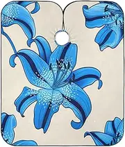 RPLIFE Large Blue Flowers Beige Barber Color Cape, Hair Cape Haircuts, Barber Capes for Men, Large Blue Flowers Beige