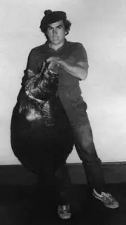 Man Stands Holding Flounder In Chile 1981 Old Fishing Photo