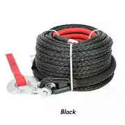 unbrand 10mm*30m Multicolor Winch Line, Towing Rope, Polymer Synthetic Fiber Rope, Plasma Rope compatible for Off-Road Vehicle Traction MAXP Black...