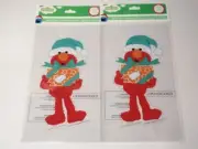 Lot 2 Christmas Sesame Street Elmo Gel Window Clings