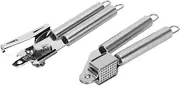 Haofy Household Multifunction Garlic Press, Stainless Steel Manual Can Opener Garlic Grinder Mincer, Professional Efficient/Ginger Crusher Kitchen Utensils