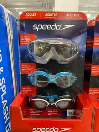 在飛比找Yahoo!奇摩拍賣優惠-Speedo 成人泳鏡3入組（進階、廣角、鏡面）