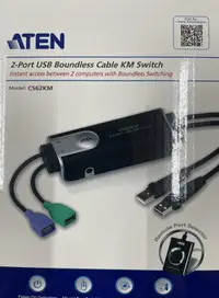 在飛比找露天拍賣優惠-【特價出售(新品)】ATEN CS62KM USB 鍵盤+滑