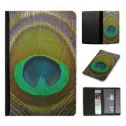 PASSPORT ITINERARY ORGANIZER|COOL ELEGANT PEACOCK FEATHER #2