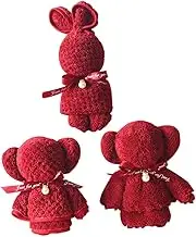 Mikinona Hand Towels Bathroom Decorative 3pcs Bear Towels Adorable Easter Decorative Valentine Home Accessory