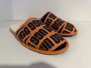 UGG Scruff Graphic Band Sheepskin Slip On Slippers Mens Size 10 Orange 1123737