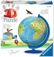 New 3D Puzzle World Globe 187 Piece Ravensburger