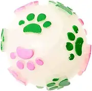 Pet Obsessed Glow in The Dark Paw Print Squeaky Dog Ball