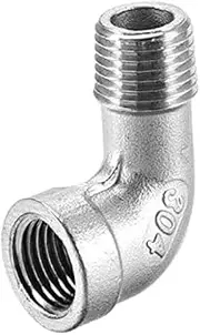 XYWHPGV Stainless Steel 304 Cast Pipe Fittings 90 Degree Elbow 1/4 BSPT Female X 1/4 BSPT Male Thread(0919a e1466 b0699 990ec 42475 df647