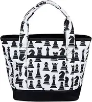 Azlov Golf Round AZ-MT03 294_Chess Black FR Cart Bag (Can Store 16.9 fl oz (500 ml) PET Bottles, 294_chess black, FR