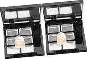 Ipetboom 2 Sets Makeup Palette Cosmetic Lipsticks Empty Lip Gloss Tubes Sponge Reusable Setting Wipes Blusher Holder Perfumes Makeup Pallet Decants Empty Palette Clear Black Plastic