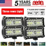 4Packs LED 2400W Work Light Bar Flood Spot Combo Fog Lamp Offroad Driving Truck