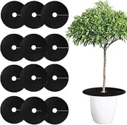 Tree Barrier Ring, 12X Tree Root Protector, Non-Woven Base Cover, Degradable Shrub Protector Mats, 6/52cm Breathable for Plant Protection, Garden, Landscaping