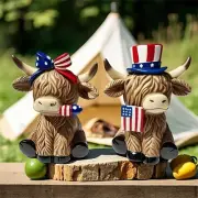 Creative Anime Peripheral Highland Cattle Model Doll Indoor Desktop Model Crafts