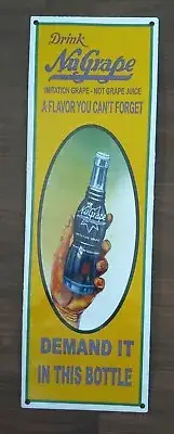 NU GRAPE PORCELAIN-COATED SIGN POP SODA BEVERAGE HOME SHOP GARAGE