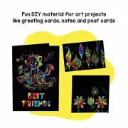 Fun Art & Craft Kit 20 Packs of 3 A4 size Magical Rainbow Scratch Art Sheet Pack