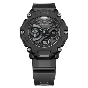 【CASIO 卡西歐】G-SHOCK G-SHOCK 極限冒險碳纖維耐衝擊雙顯橡膠腕錶 黑 GA-2200BB-1A_47.1mm