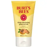 Burt's Bees Deep Cleansing Pore Scrub with Peach and Willow Bark, 4oz (2 Pack)
