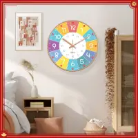 在飛比找蝦皮購物優惠-[熊貓]熱銷 時鐘掛鐘 早教學習靜音掛鐘 35cm客廳時鐘 