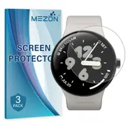[3 Pack] Google Pixel Watch 3 XL (45mm) Ultra Clear TPU Film Screen Protectors by MEZON – High Protection, Shock Absorption (Pixel Watch 3 XL, Clear) – FREE EXPRESS