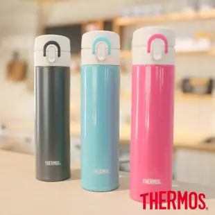 【THERMOS膳魔師】不鏽鋼超輕量彈蓋真空保溫杯400ml(JNI-401)