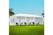 Instahut Gazebo 3x9m Marquee Wedding Party Tent Outdoor Camping Side Wall Canopy 5 Panel White