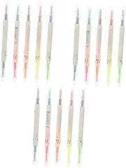 HOMSFOU 3sets 5pcs Double Headed Fluorescent Highlighter Pens Colorful Student Stationery for Smooth Writing Oblique Tips for Note Taking Art Projects Greeting Cards 5pcs*3