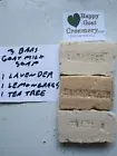 3 BARS GOAT MILK SOAP LEMONGRASS TEA TREE OIL LAVENDER HAPPY GOAT CREAMERY