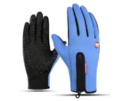 Outdoor Skiing Cold-Proof Touch Screen Sports Thickening Long-Fingered Gloves - Blue