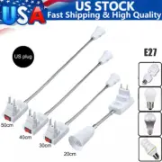 US E27 LED Light Bulb Lamp Holder Flexible Extension Adapter Socket Converter