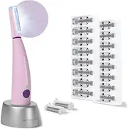 Michael Todd Beauty Sonicsmooth Pro+ Dermaplane Razor for Women Face + Eyebrow trimmer Dermaplaning System w/LED Light Peach Fuzz Remover -16 Dermaplaning Blades & 2 Microsmooth Exfoliation Tips