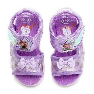 【MOONSTAR 月星】童鞋迪士尼冰雪奇緣電燈涼鞋(紫)
