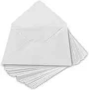 Wanderings Handmade White Deckle Edge Envelope - 4.25x6.25 Package of 25 - for Announcements, Wedding Invitations, Greeting Cards, Crafts - Thick 130 GSM